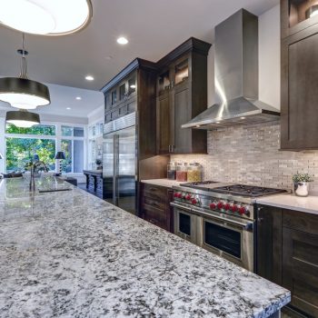 kitchen with marble countertops