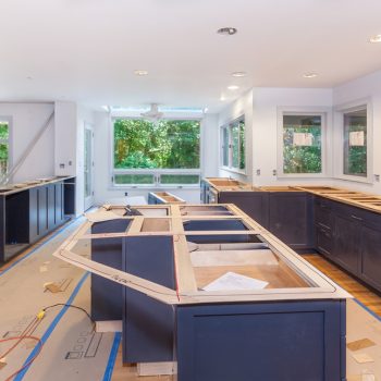 kitchen in the middle of the remodeling stages