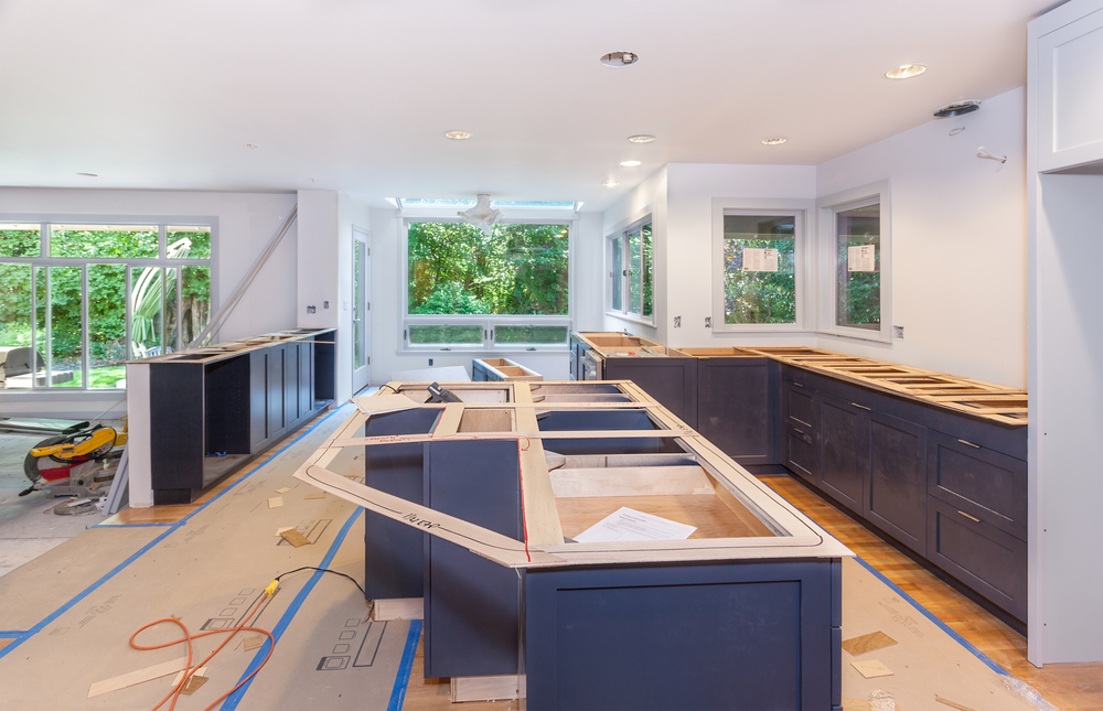 kitchen in the middle of the remodeling stages